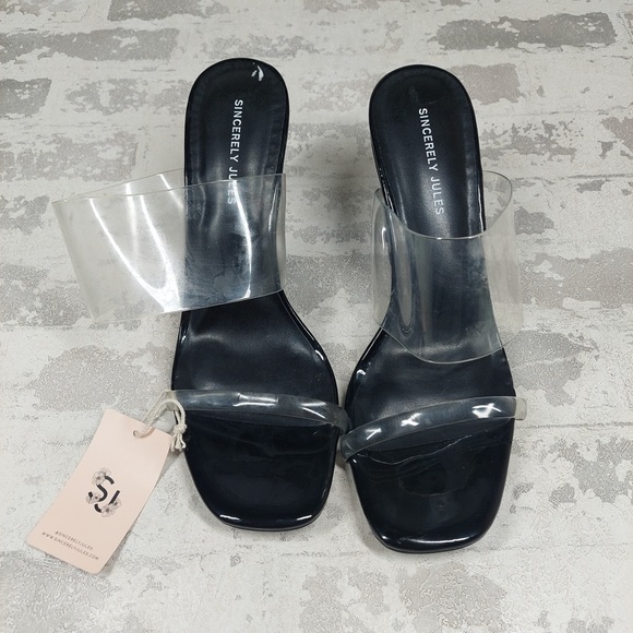 NEW Sincerely Jules Clearly Bohemian Preppy Slip On Clearly Wedge Sandals H583 - Picture 11 of 13